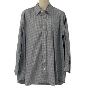 Hamilton 1883 Men's Long Sleeve Button Down Dress Shirt Black/Gray Check Size XL